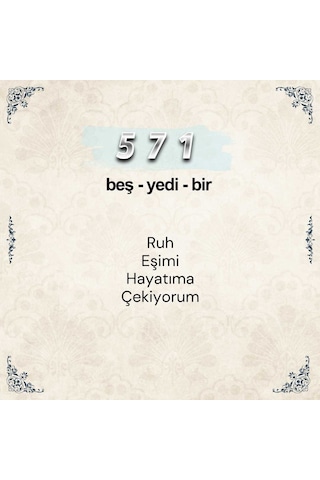 571 Ruh Eşi Sayı Sekansı Anahtarlık M4