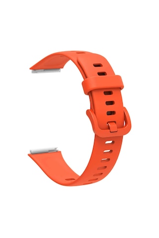 Ekılıf - Huawei Band 7 Uyumlu - Kordon Silikon Kordon Krd-71 - Turuncu