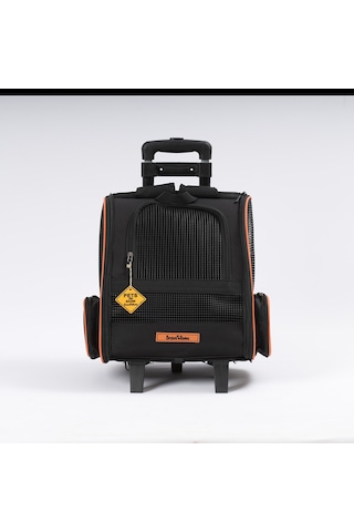 Brave Paws Tekerlekli Plastik Fileli Kedi Köpek Taşıma Çantası Çekçek Mekanizmalı