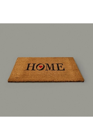 Giz Home Kırmızı Kalp Kapı Önü Paspası - Bej - 35x60 Cm Bej