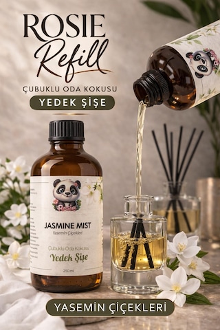 Rosie Jasmine Mist Çubuklu Oda Kokusu Yedek Şişe 250 Ml Reed Diffuser Refill Fresh