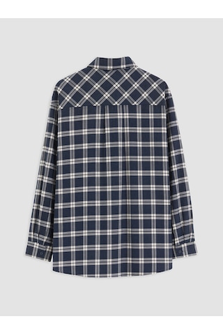Lcw Modest Mavi Ekose Oversize Kadın Oduncu Gömlek Tunik