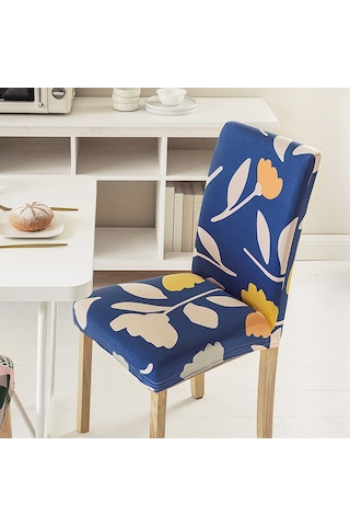Geeroyoo Mediterranean Desenli Tüm Mevsimler Kullanıma Uygun Tam Kaplama Lastikli Sandalye Kılıfı - Dayanıklı Poliester Ev Dekoru Koruyucu Örtü DiğER