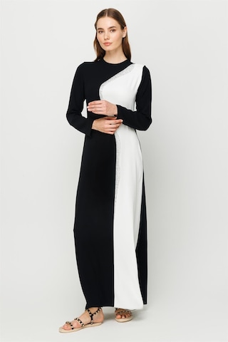 Taş İşi Detaylı Renk Geçişli Şık Narin Elbise Ekru-ekru Ekru