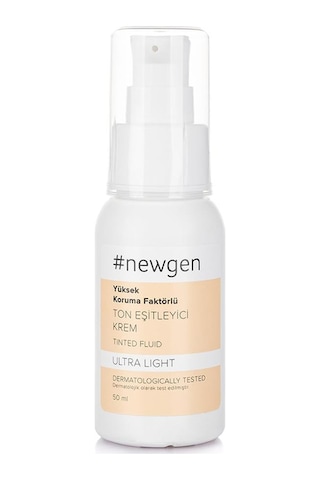 Newgen Tinded Fluid Ultra Light Ton Eşitleyici Cilt Bakım Kemi 50 ML
