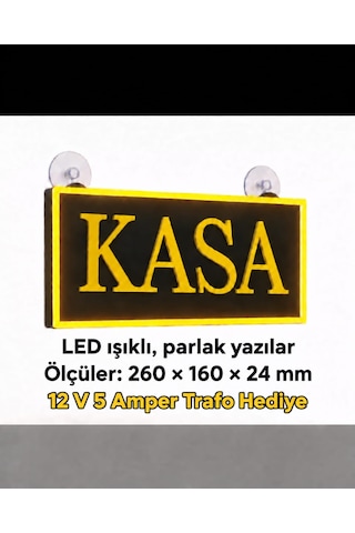 Led Işıklı Kasa Yazısı Tabela Sarı Yazılar