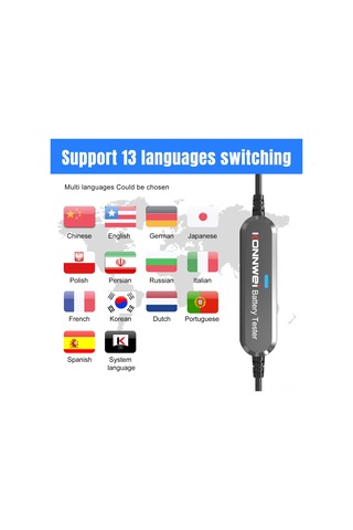 Yuntech01 Konnweı Bk100 12v Otomobil Aküsü Test Cihazı - İç Direnc, Cca, Sağlık Ve Gerilim Analizi, Bluetooth Desteği, Çoklu Dil