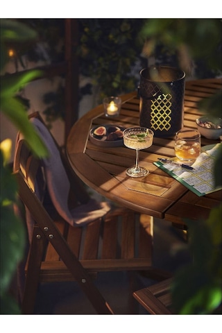 Yemek Masası, Açık Kahverengi, 130 Cm Balkon,teras,bahçe Masa Ahşap Yuvarlak Kahverengi