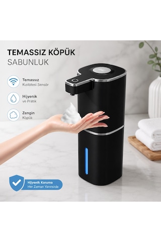403837 Sensörlü Tezgahüstü Köpük Sabun Dispenseri Siyah