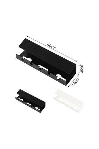 Sones Masa Altı Kablo Düzenleyici Deliksiz Ev Bilgisayar Masası Altı Güç Kablosu Fişi Depolama Rafı Siyah