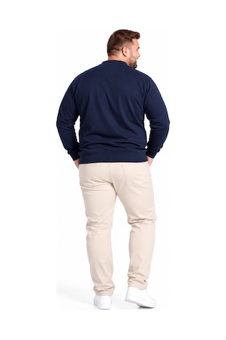Annex Büyük Beden Basic Waffle Kumaş Erkek Sweatshirt Lacivert