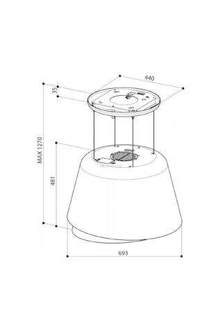 Faber Belle Plus Ada Tipi 70 CM Davlumbaz