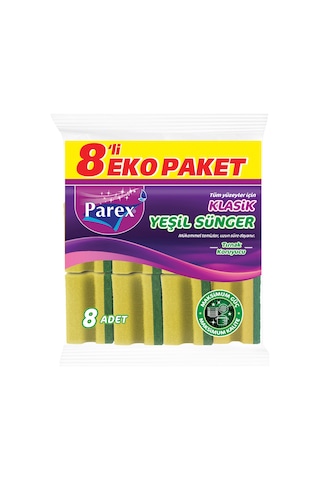 Mikrofiber 8'li Temizlik Bezi Ve 8'li Oluklu Sünger Paketi