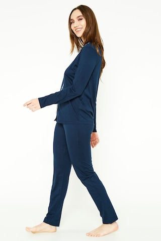 Pierre Cardin 7717 Gömlek Model Kadın Pijama Takım Lacivert