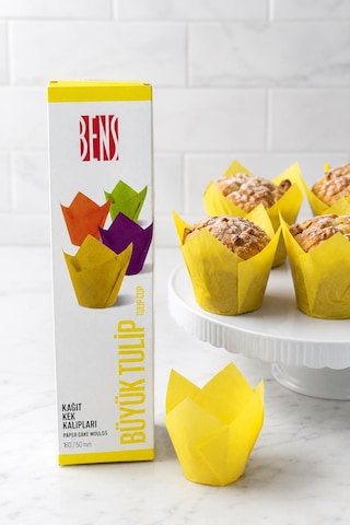 Kademeli Tulip Sarı Muffin Kapsülü 200 Adet