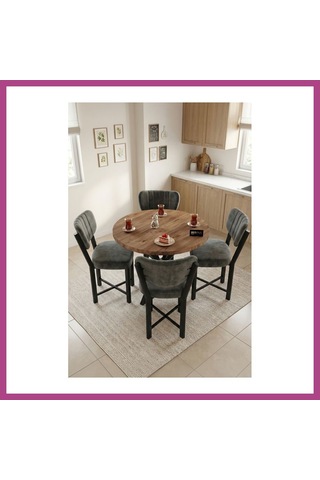 Gees Global Elma Masa Seti Çok Renkli Antrasit 90 Cm Gbzs