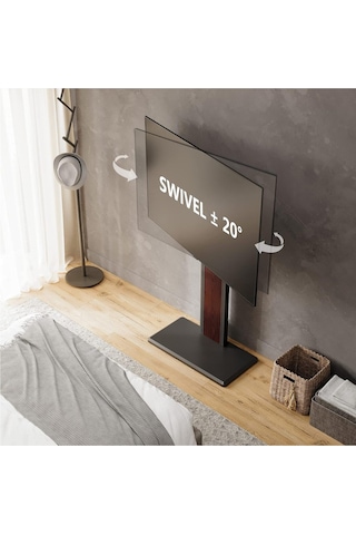Fitueyes Tv Sehpası, 32-75 Inç Tv Için Masif Ahşap Tabanlı, Döndürülebilir Montaj Çok Renkli