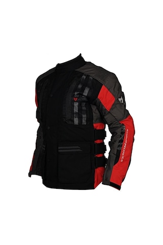 Venom Motosiklet Montu Tourex 4 Mevsim Ce Sertifikalı Long Touring Mont Kırmızı-siyah