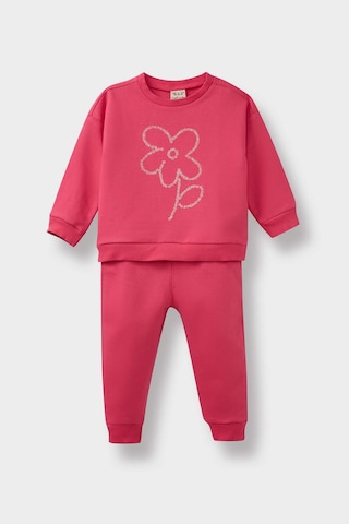 Defacto Kız Bebek Çiçekli Sweatshirt Kumaşı 2li Takım E8993a525aupn168 Pembe