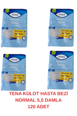 Tena Külot Hasta Bezi Normal 5,5 Damla Medıum Beden - 120 Adet M Tena Külot Hasta Bezi Normal 5,5 Damla Medıum Beden - 120 Adet M