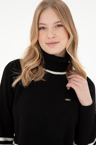 U.S. Polo Assn. Kadın Siyah Boğazlı Kazak 50297111-VR046