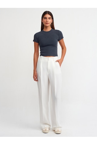 Dilvin Yıkama Efektli T-shirt Antrasit