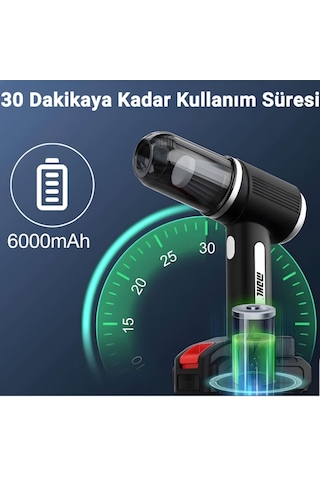 Taşınabilir Kablosuz Araç Süpürgesi, Usb Şarjlı Akülü 60 Watt 4300pa Mdhl Md-16 1