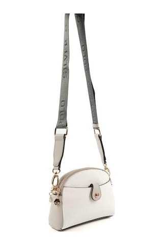 Silver Polo Sp1144 Kadın Çapraz Çanta Logolu Beyaz-a.gri
