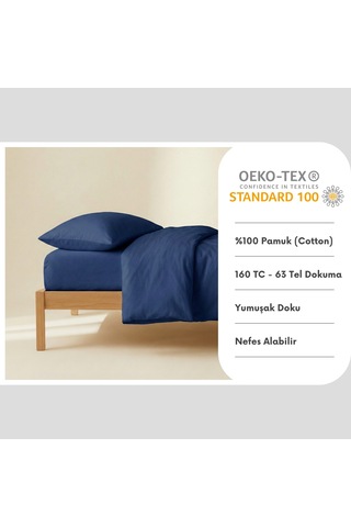 Prime Sleeks %100 Pamuk Yastık Kılıfı 2 Adet - Lacivert - 50x70cm Lacivert