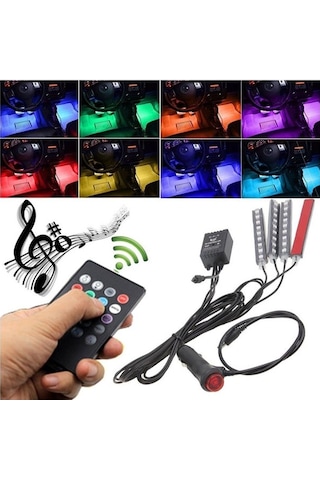 Sese Duyarlı Araç Led Seti Rgb 16543 Atmosfer Aydınlatma