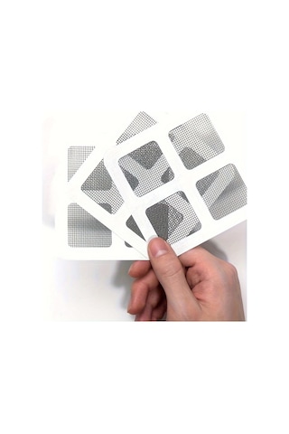 Monyee Pencerelik Tamir Yama 50 Adet - Sert Yapışkan Kumaş - Pencere, Kapı, Çadır Ağı Delik Tamiri - 10x10cm Siyah