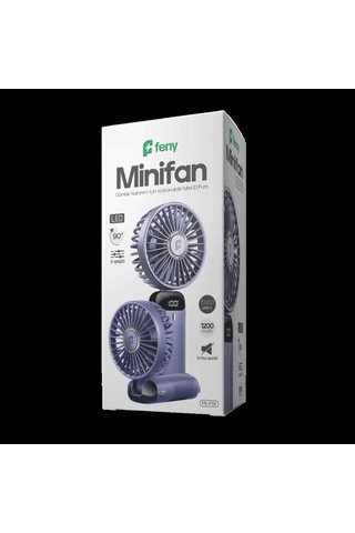 Feny Fn-f30 Mavi 3 Kademeli Hız Katlanabilir Gövde Lcd Gösterge Elde Kullanım Dahili 1200mah Bataryalı Type-c Şar