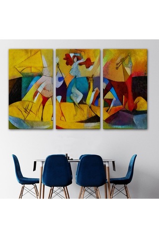Es10 Dekoratif Baskı Mavi Kanvas Tablo (95 x 165)