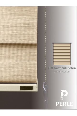 Br Perle Sahra Beji Renk Bambu Stor Zebra Perde Yüksek Kalite Alüminyum Kasa Sahra Beji