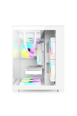 Atheron Eagle Panoramik Micro Atx Gaming Kasa 5x120mm Argb Fan 9 Port Pwm Argb Kontrolcü Temperli Cam Beyaz