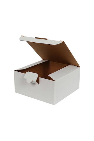 Beyaz Kilitli Kargo Kutusu / Ebat: 13,5x13,5x6,5 cm (100 adet)
