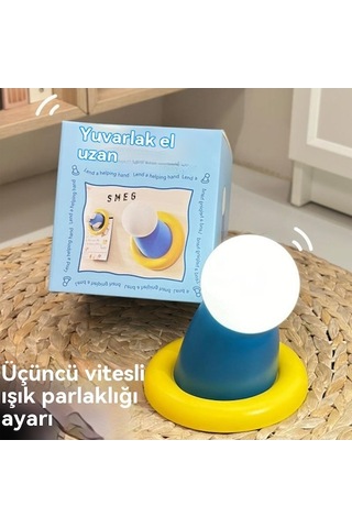 Opulentliving Doraemon Gece Lambası Yuvarlak Elden Uzatır Çok Renk, Cam Abajur, Ortalama Aydınlatma, 36v Çok Renkli