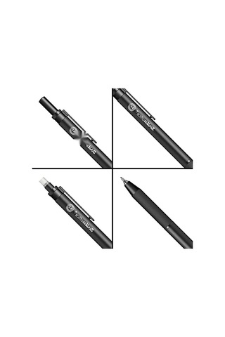 Siyah Metal Gövde Twist Kalem, 0.5mm Yazım Ucu
