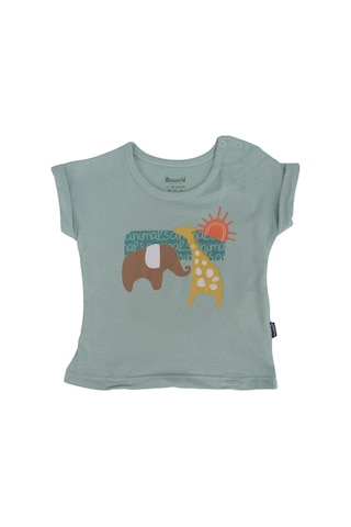 Bebelop Renkli Baskılı Bisiklet Yaka T-shirt 2'li Set 001