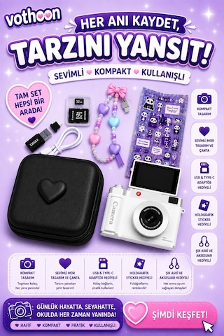 4k Çantalı Dijital Retro Video Kamera 48mp 16x Zoom Işıklı 32gb Kart Dijital Fotoğraf Makinesi Beyaz