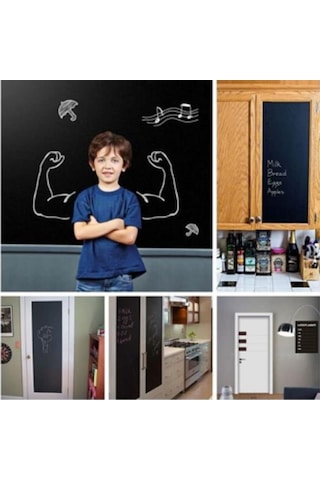 Büyük Boy Yapışkanlı Kara Tahta Yazı Tahtası Sticker Black