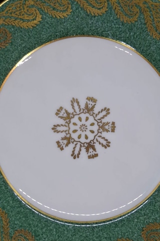 Foley Bone China İngiliz Yeşil Porselen Antika Tatlı Tabağı 15 Cm Haki