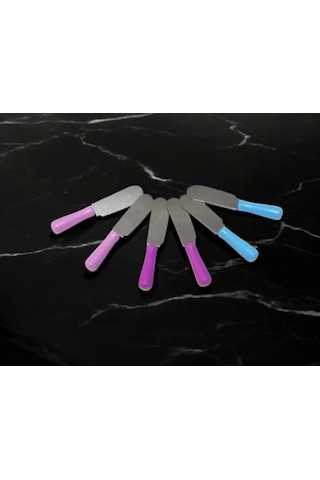 Mybru Paslanmaz Çelik Plastik Saplı 6'lı Kahvaltı Bıçağı Karışık Renk Karışık Çok Renkli