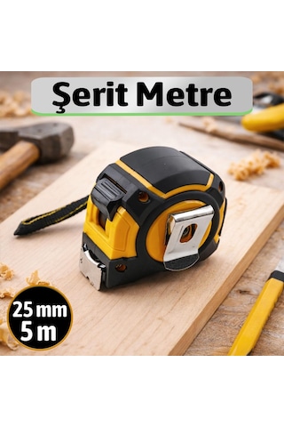 Arazi Tipi Sarmalı Şerit Metre 5 Metre 25 Mm Darbeye Dayanıklı Kilitli Profesyonel Ölçü Aleti 0 - 300 MM