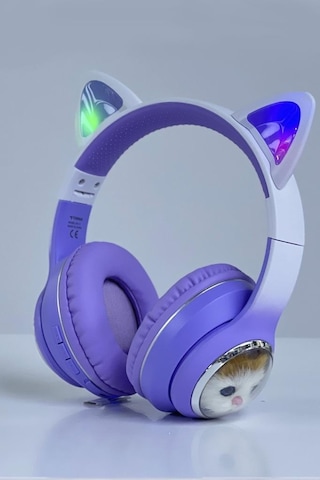 Torima HD11 Sevimli Kedi Karükatür Bluetooth 5.3 Kulak Üstü Kulaklık