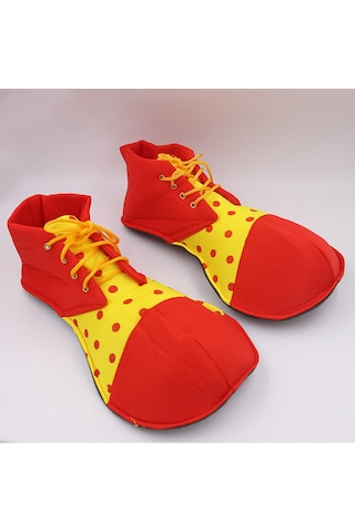 Suntek Yetişkin Palyaço Ayakkabıları Maskeli Balo Kırmızı