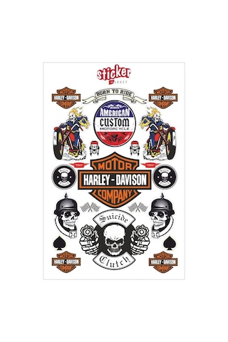 Chopper Harley Davison Motosiklet Çıkartma Seti Chopper Harley Davison Motosiklet Çıkartma Seti