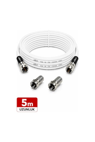 Uptech Hd Uydu Anten Kablosu 5 Metre F Konnektörlü Full Hd 4k Tv Kablosu
