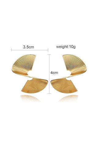 Geeksen "şık Ve Cesur: Altın Renkli Metal S Fan Küpe - Her Tarza Uygun" Gold