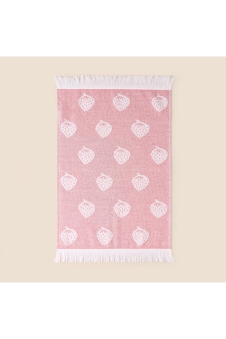 Soft Çilek Desenli El Havlusu - Kırmızı - 30x50 Cm Çok Renkli